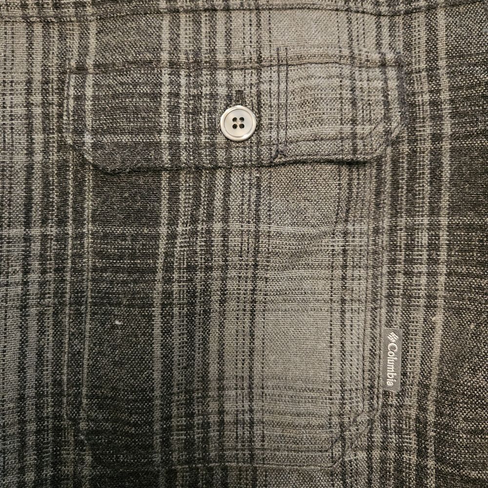 Columbia‎ Shirt Mens Large Gray Wool Blend Flannel Button Up Lined Jacket - Picture 6 of 8
